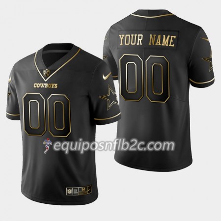 Camiseta Hombre NFL Dallas Cowboys Personalizar Nike Negro Golden Edition
